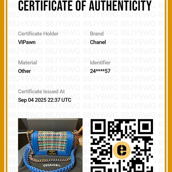 Chanel Old Small Boy Flap Bag Blue Rainbow Woven PVC with Lambskin Multicolor Gr - Picture 16 of 16